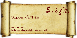 Sipos Áhim névjegykártya