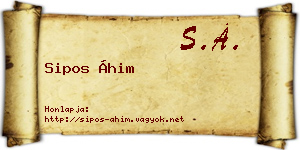 Sipos Áhim névjegykártya
